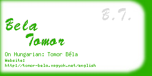 bela tomor business card