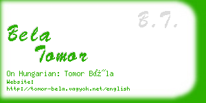 bela tomor business card